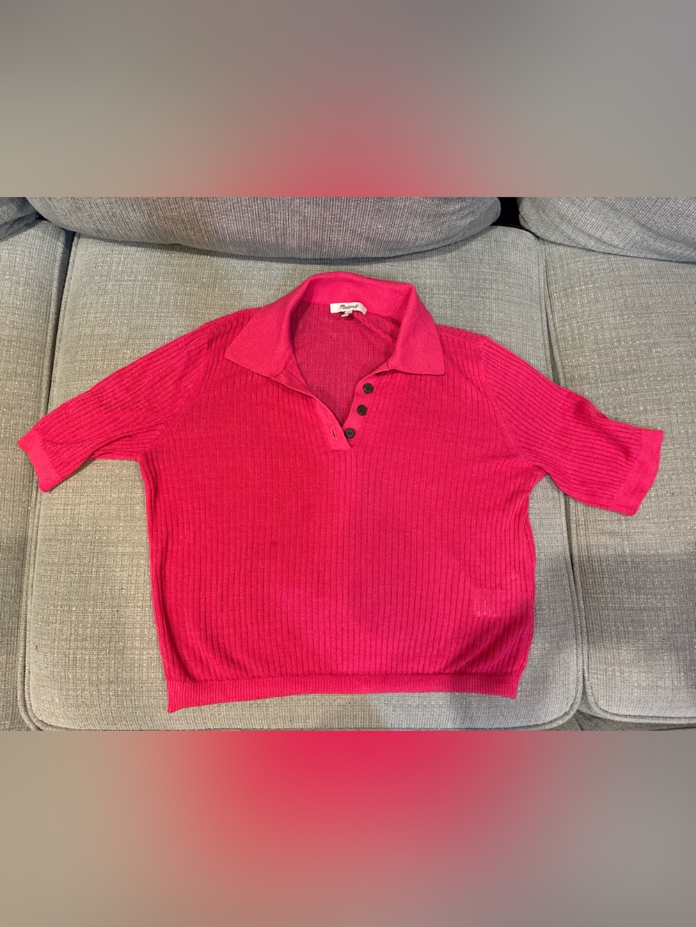 Madewell Hot Pink Lightweight Knit Top
